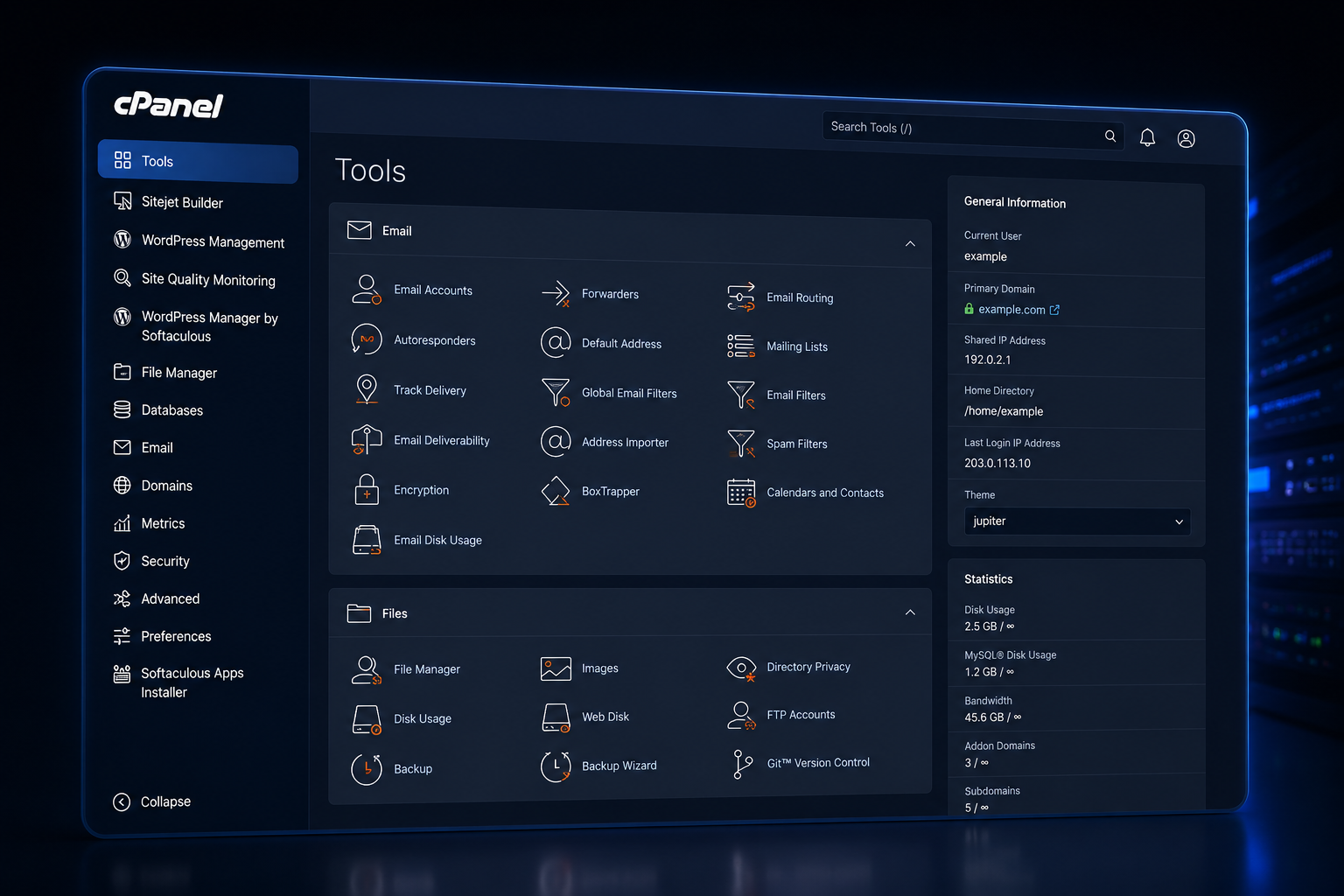 HostMeerkat cPanel Hosting Dashboard Preview